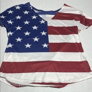 Patriotic Women's Top - Red, White, and Blue size xl